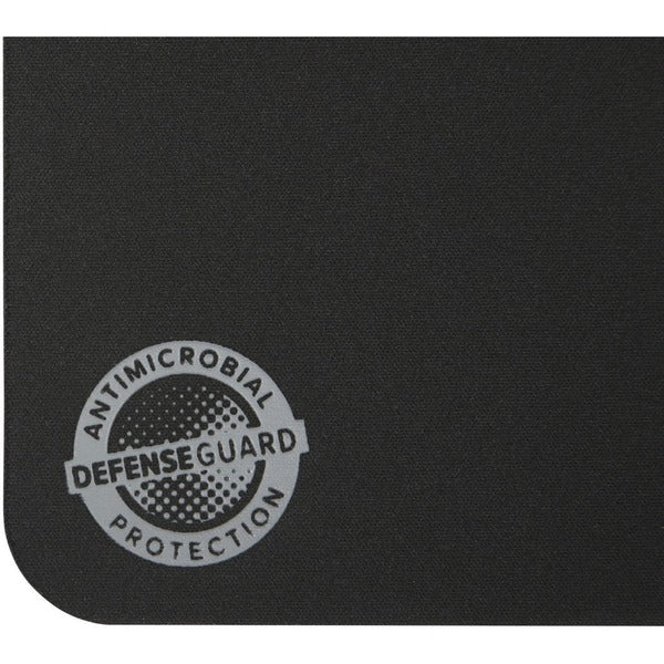 A black Targus Ultraportable Antimicrobial Mouse Mat with the word targus on it.