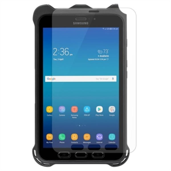 The Samsung Galaxy Tab A tablet with a Targus Screen Protector.