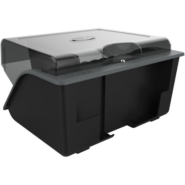 A Tripp Lite 10-Device AC Desktop Charging Station with Surge Protection with several devices in it.