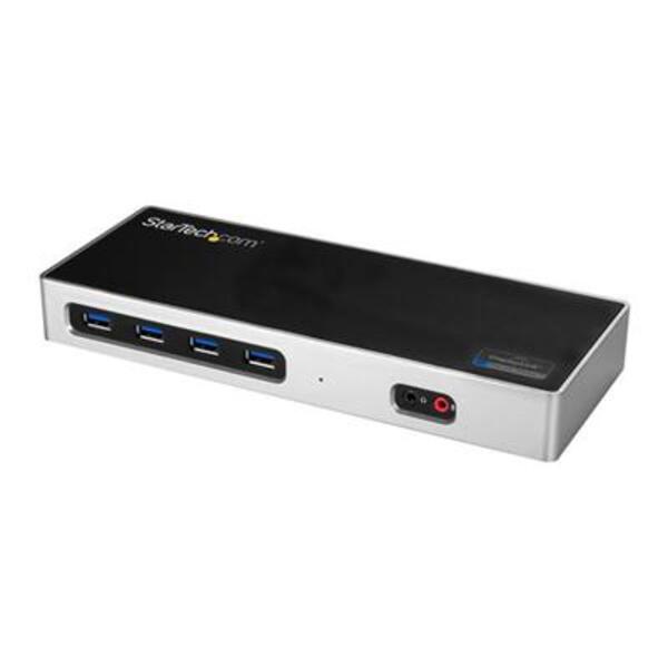 A StarTech.com USB-C / USB 3.0 Docking Station - Compatible with Windows / macOS - Supports 4K Ultra HD Dual Monitors - USB-C - Six USB Type-A Ports - DK30A2DH with two usb ports.