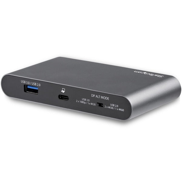The Star Tech.com USB C Dock - 4K Dual Monitor DisplayPort Docking Station - 100W Power Delivery Passthrough, GbE, 2x USB-A - Multiport Adapter is shown on a white background.
