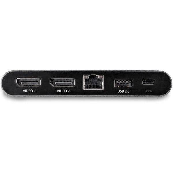 The Star Tech.com USB C Dock - 4K Dual Monitor DisplayPort Docking Station - 100W Power Delivery Passthrough, GbE, 2x USB-A - Multiport Adapter is shown on a white background.