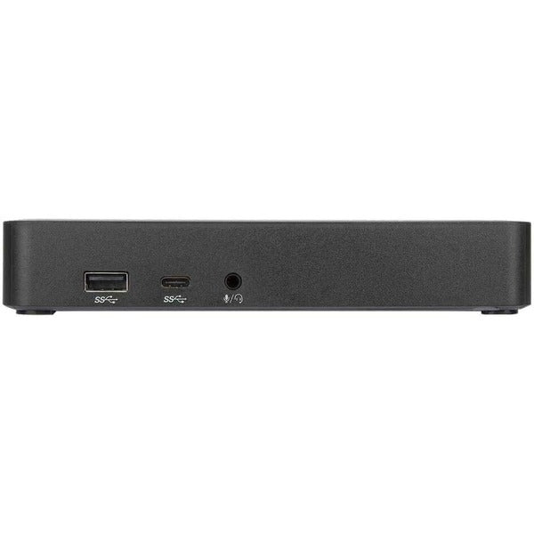A black Targus Universal USB-C DV4K Docking Station with 65W Power Delivery laptop case with a usb port.