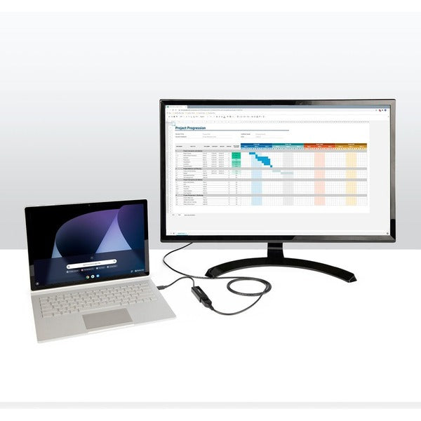 A pair of black StarTech.com 2 m VESA Certified DisplayPort 1.4 Cables - 8K 60Hz HBR3 HDR - 6 ft Super UHD 4K 120Hz - DP to DP Slim Video Monitor Cords M/M on a white background.