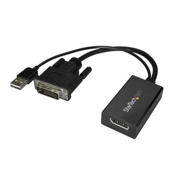 A StarTech.com DVI to DisplayPort Adapter with USB Power - DVI-D to DP Video Adapter - DVI to DisplayPort Converter - 1920 x 1200.