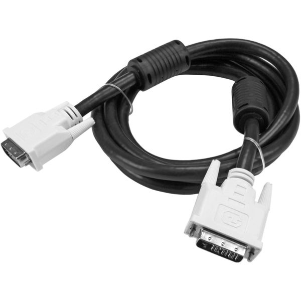 A pair of StarTech.com 6 ft DVI-D Dual Link Cables - M/M on a white background.