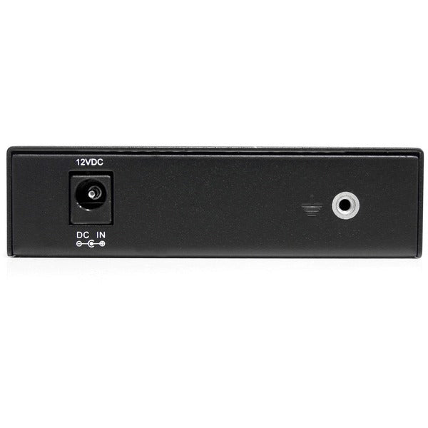 A StarTech.com 10/100 Mbps Multi Mode Fiber Media Converter SC 2 km on a white background.