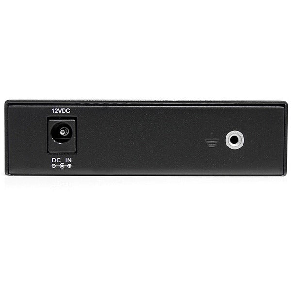A small black box with two StarTech.com Fiber Media Converter Gigabit 1000Mbps MM Fibre LC 550m ports.
