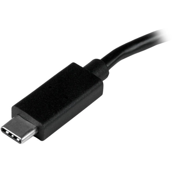 A StarTech.com USB C Hub - 4 Port USB-C to USB-A (3x) and USB-C (1x) - Bus Powered USB Hub - USB Type C Hub - Port Expander with two usb ports.