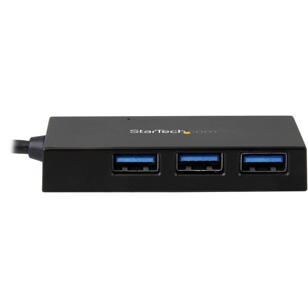 A StarTech.com USB C Hub - 4 Port USB-C to USB-A (3x) and USB-C (1x) - Bus Powered USB Hub - USB Type C Hub - Port Expander with two usb ports.