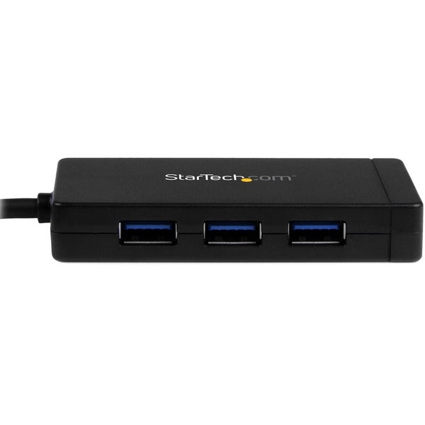 This StarTech.com USB-C to Ethernet Adapter - Gigabit - 3 Port USB C to USB Hub and Power Adapter - Thunderbolt 3 Compatible comes with a USB cable for seamless connectivity.