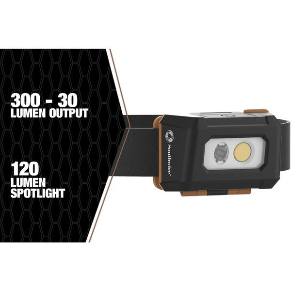 The Southwire HL1030SW 300 Lumen LED Head Lamp is shown on a white background.
