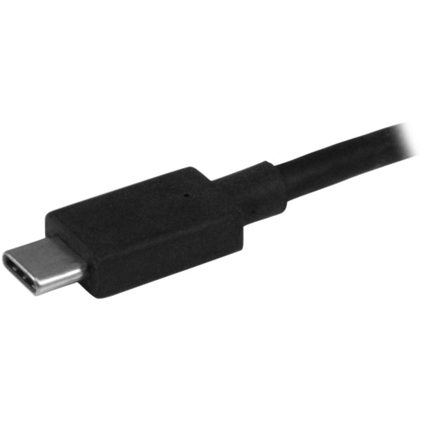 A StarTech.com 2-Port Multi Monitor Adapter - USB-C to HDMI Video Splitter - USB Type-C to HDMI MST Hub - Thunderbolt 3 Compatible - Windows on a white background.