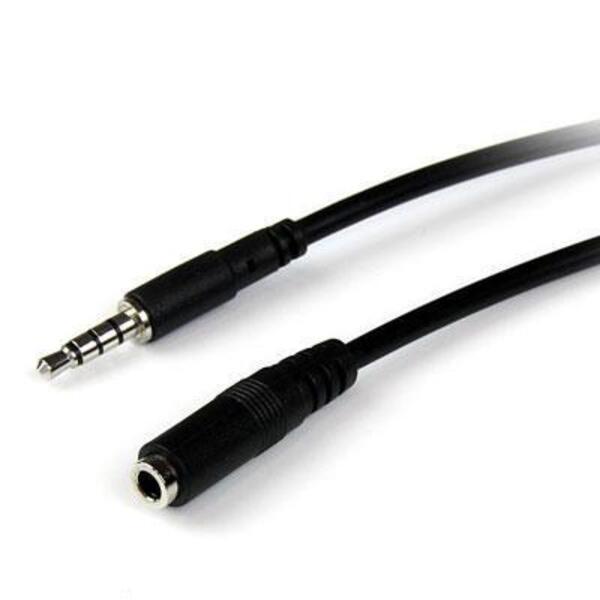 A pair of StarTech.com 2m 3.5mm 4 Position TRRS Headset Extension Cables - M/F on a white background.