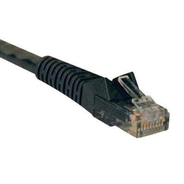 A Tripp Lite 20ft Cat6 Gigabit Snagless Molded Patch Cable RJ45 M/M Black 20' on a white background.