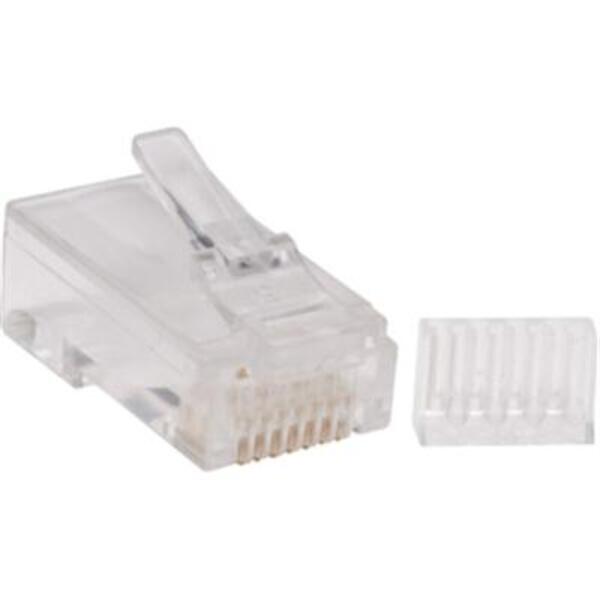 Clear Tripp Lite Cat6 Gigabit RJ45 Modular Connector Plug w/ Load Bar 100 Pack.