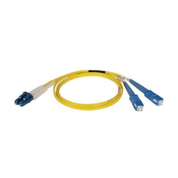 A Tripp Lite 2M Duplex Singlemode 9/125 Fiber Optic Patch Cable LC/SC 6' 6ft 2 Meter.