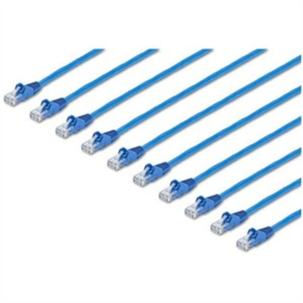 A set of StarTech.com 5 ft. CAT6 Cable - 10 Pack - BlueCAT6 Patch Cables on a white background.