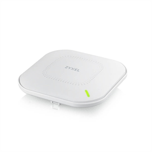 A ZYXEL NWA210AX 802.11ax wireless access point on a white surface.