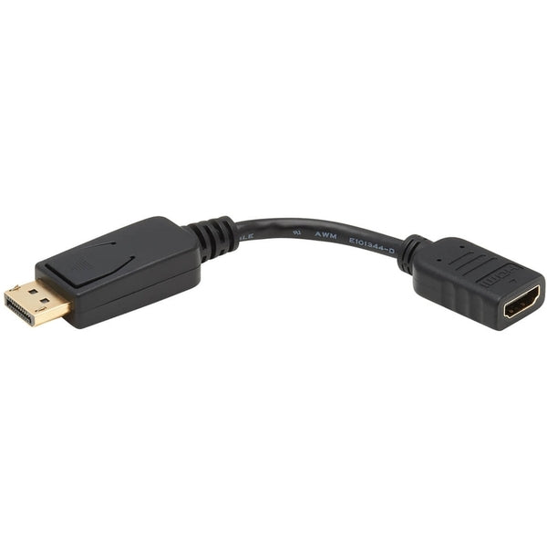 A black Tripp Lite DisplayPort to HDMI Adapter Converter DP to HDMI 6" adapter.