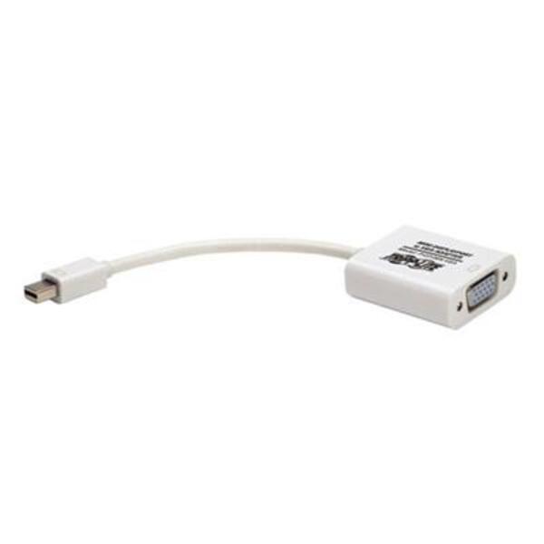 A white Tripp Lite 6in Mini DisplayPort to VGA Adapter Active Converter mDP to VGA M/F 6" on a white background.