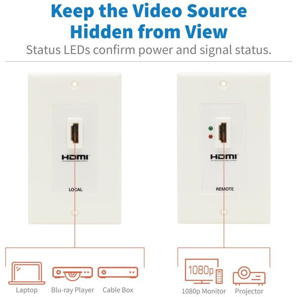 Tripp Lite HDMI Over Cat5 Cat6 Wall Plate Extender Transmitter Receiver TAA