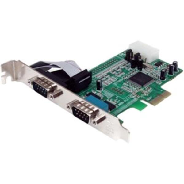A StarTech.com 2 Port PCIe Serial Adapter Card with 16550.