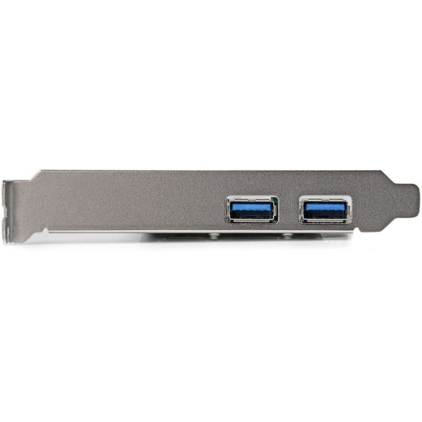 A StarTech.com 2 Port PCI Express PCIe SuperSpeed USB 3.0 Controller Card w/ SATA Power with two USB ports.