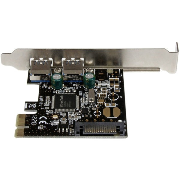 A StarTech.com 2 Port PCI Express PCIe SuperSpeed USB 3.0 Controller Card w/ SATA Power with two USB ports.