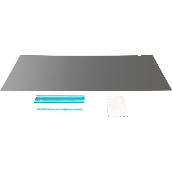 A StarTech.com Monitor Privacy Screen for 19" Display - Widescreen Computer Monitor Security Filter - Blue Light Reducing Screen Protector with a black screen protected by a privacy screen.
