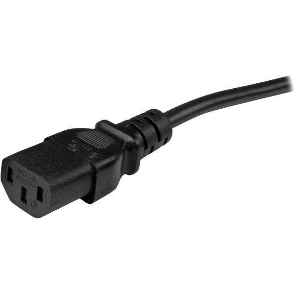 Two black StarTech.com 10ft (3m) Computer Power Y Cords, NEMA 5-15P to C13, 10A 125V, 18AWG, on a white background.