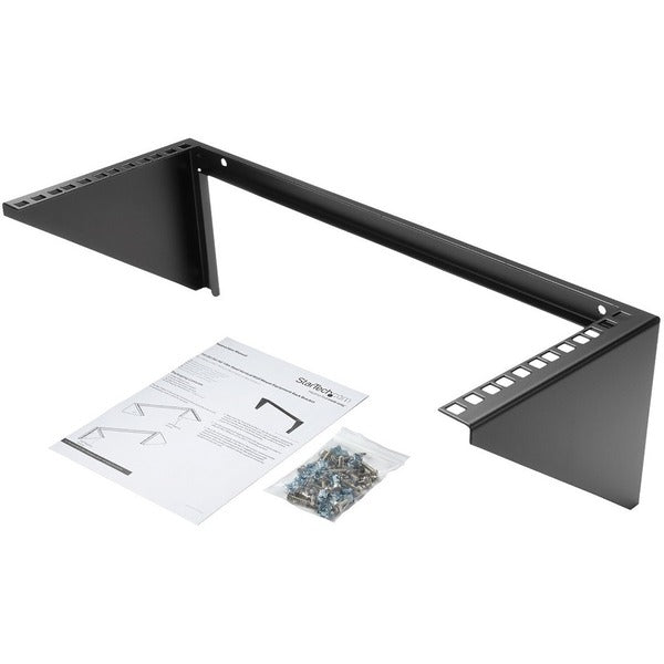 A StarTech.com 4U 19in Steel Vertical Wallmount Equipment Rack Bracket on a white background.