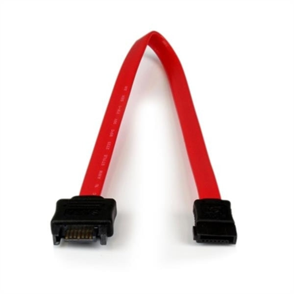 A red StarTech.com 0.3m SATA Extension Cable on a white background.