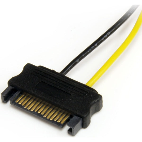 Two StarTech.com 6in SATA Power to 6 Pin PCI Express Video Card Power Cable Adapters on a white background.