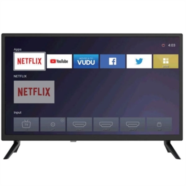 The Supersonic SC-2416STV 24" Smart LED-LCD TV - HDTV - Black on a white background.