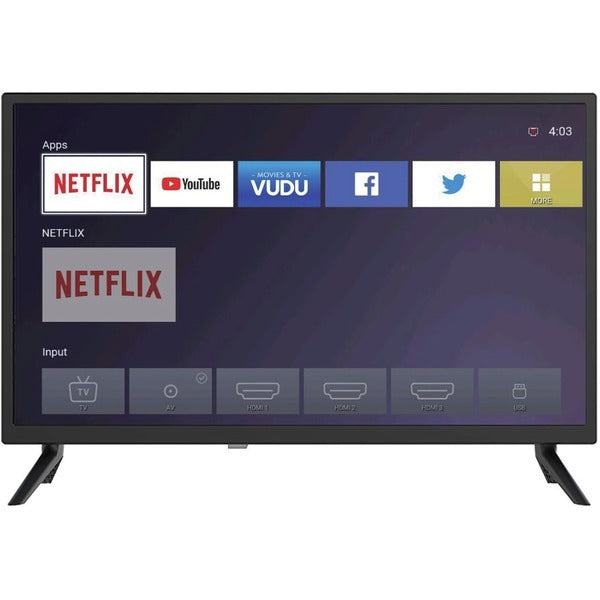 The Supersonic SC-2416STV 24" Smart LED-LCD TV - HDTV - Black on a white background.