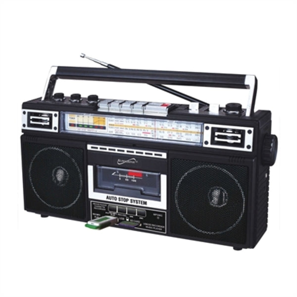 A Supersonic 4 Band Radio & Cassette Player + Cassette To Mp3 Converter & Bluetooth is shown on a white background.