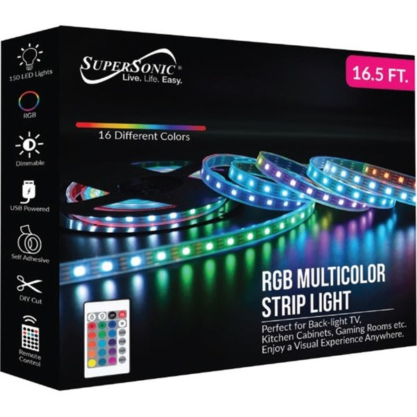 Supersonic 16.5 Ft. RGB Multicolored Strip Lights.