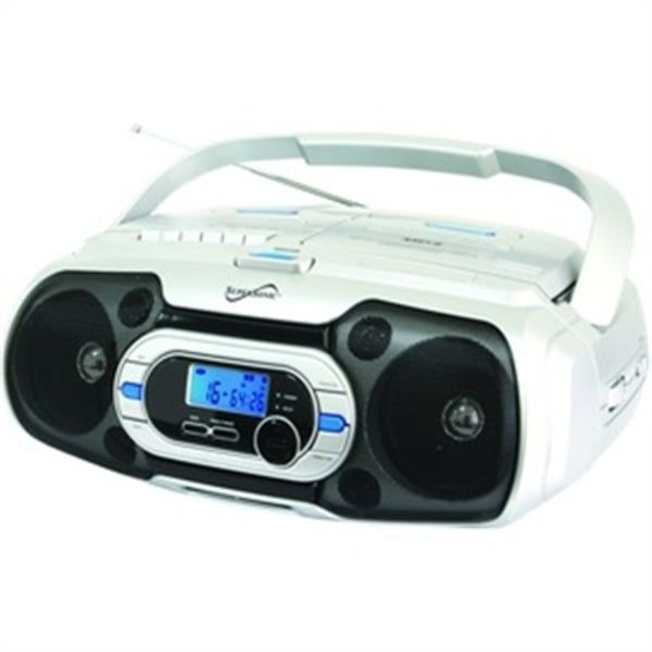 A Supersonic Portable Bluetooth Audio System with an LCD screen and a Radio/CD Player/Cassette Recorder.