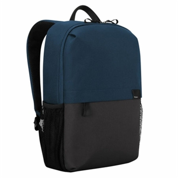 A Targus Sagano EcoSmart TBB63602GL Carrying Case (Backpack) for 15.6" Notebook - Blue with two compartments.