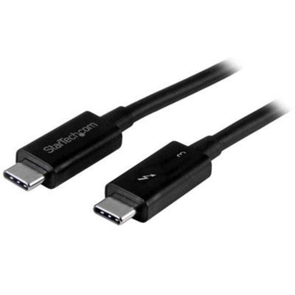 A pair of StarTech.com Thunderbolt 3 Cables - 3 ft / 1m - 4K 60Hz - 20Gbps - USB C to USB C Cable - Thunderbolt 3 USB Type C Charger Cables on a white background.
