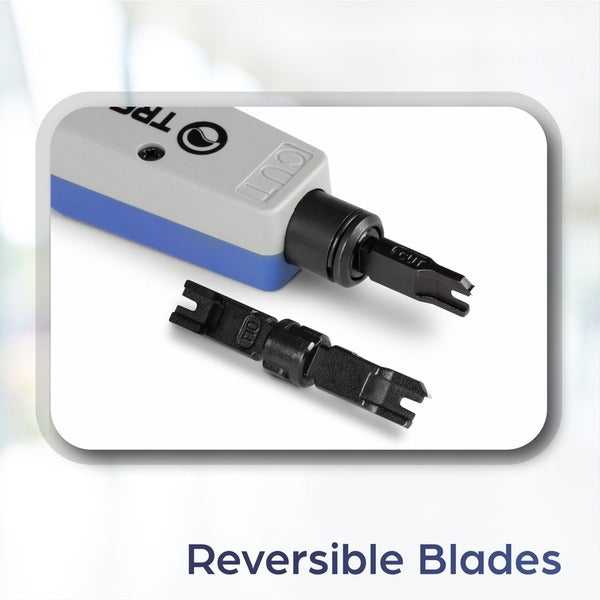 TRENDnet Punch Down Tool With 110 And Krone Blade, Insert &amp; Cut Terminations In One Operation, Precision Blades Are Interchangeable &amp; Reversible, Network Punch Tool, Grey, TC-PDT