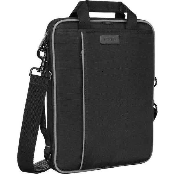 A Targus Grid Essentials TED036GL Carrying Case (Slipcase) for 12" to 14.1" Notebook - Black on a white background.