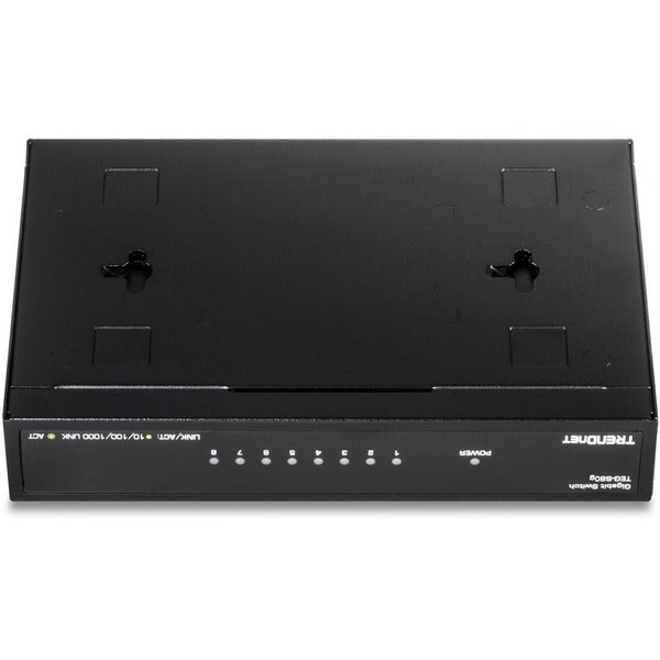 TRENDnet 8-Port Unmanaged Gigabit GREENnet Desktop Metal Switch, Fanless, 16Gbps Switching Capacity, Plug &amp; Play, Network Ethernet Switch, Lifetime Protection, Black, TEG-S80G