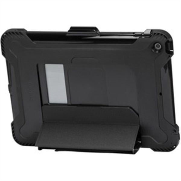 A black Targus SafePort THD500GL Rugged Carrying Case (Folio) for 10.2" to 10.5" Apple iPad (7th Generation), iPad (9th Generation), iPad (8th Generation), iPad Air, iPad Pro Tablet - Black offering superior protection.