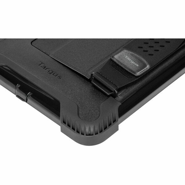 A black Targus SafePort THD500GL Rugged Carrying Case (Folio) for 10.2" to 10.5" Apple iPad (7th Generation), iPad (9th Generation), iPad (8th Generation), iPad Air, iPad Pro Tablet - Black offering superior protection.