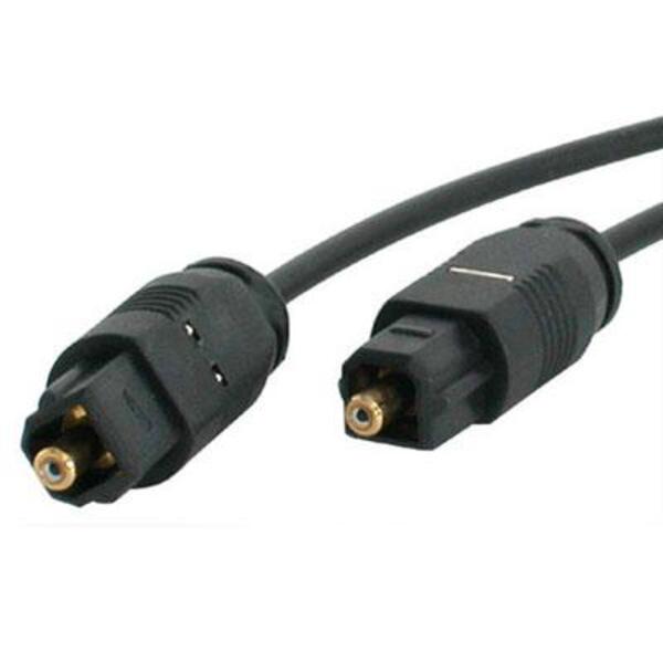 A pair of black and gold StarTech.com Digital SPDIF audio cables (optical) - TOSLINK (M) - TOSLINK (M) - fiber optic - 10 ft on a white background.