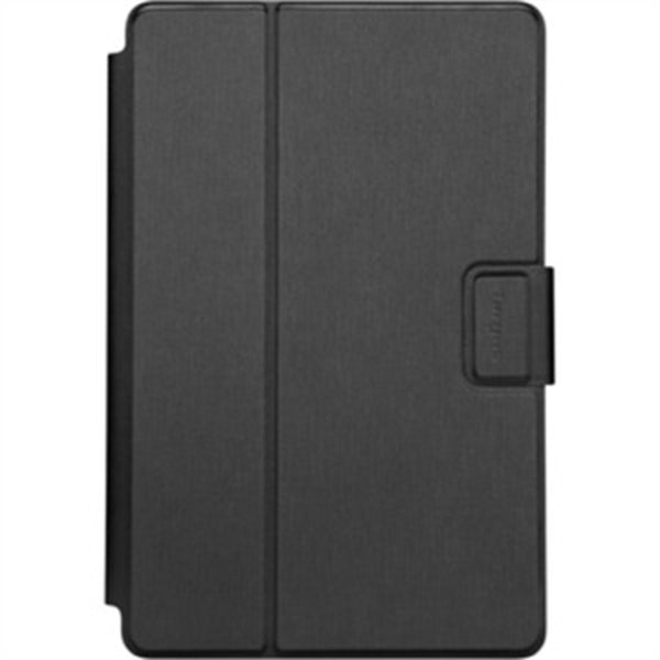 A protective Targus SafeFit THZ784GL Carrying Case (Folio) for 7" to 8.5" Tablet - Black leather tablet case for the iPad Air with shock-absorbing corners.