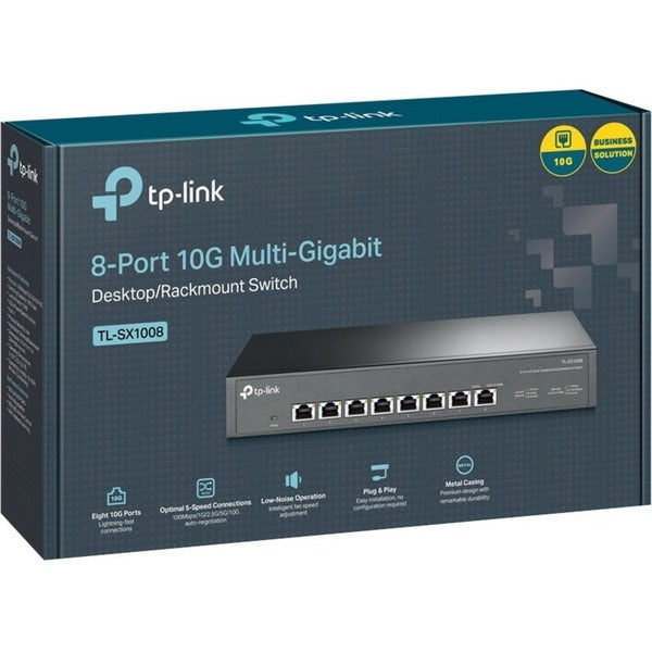 TP-Link TL-SX1008 - 8 Port 10G/Multi-Gig Unmanaged Ethernet Switch - Limited Lifetime Protection