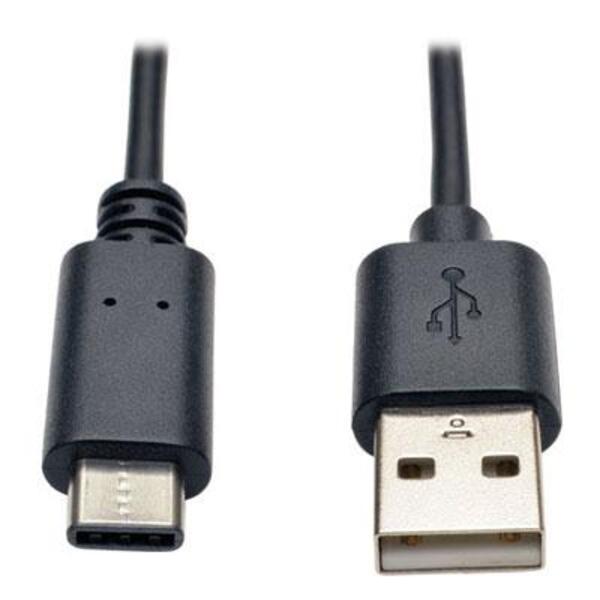 An Ultrabook connected to a Tripp Lite 3ft USB 2.0 Hi-Speed Cable A Male to USB Type-C USB-C Male 3'.